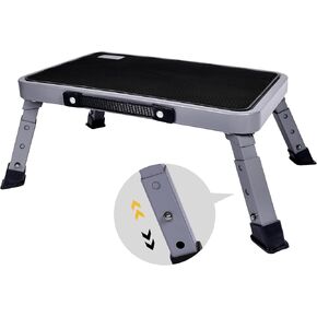 3 Levels Adjustable Folding Step Stool,Foldable RV Step Stool,Safer Metal Stepping Stool for Adults and Seniors,Sturdy and Stable,350 Ibs Capacity,for Bedroom,Kitchen,Office,SUV and More Use
