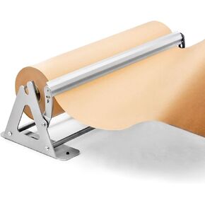 DIY Crew 24 Inch Paper Roll Dispenser and Cutter - Heavy-Duty Wall Mountable, Non Slip Tabletop - Kraft, Freezer, Butcher Paper - Up to 1000ft Rolls