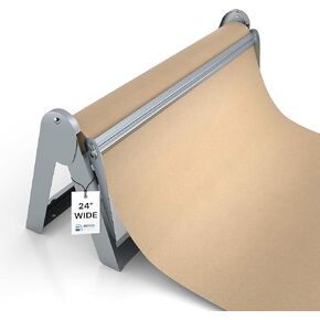Bryco Goods 36" Paper Roll Dispenser and Cutter, Wall Mountable & Non-Slip Tabletop, Heavy-Duty Steel Frame – Kraft, Butcher, Freezer, Wrapping Paper Holder – for Home, Office, Craft Projects