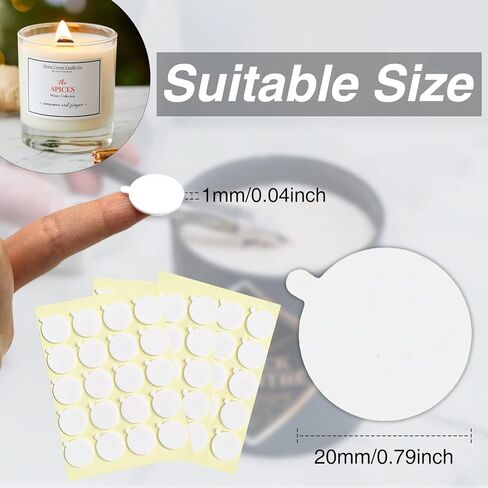 Aubeco 240PCS Candle Making Kit, Candle Wick Stickers, Candle Making Supplies, Double-Sided Stickers with The Little ‘‘Tail’’, Hot Wax Stickers for Candle Making in Kuwait