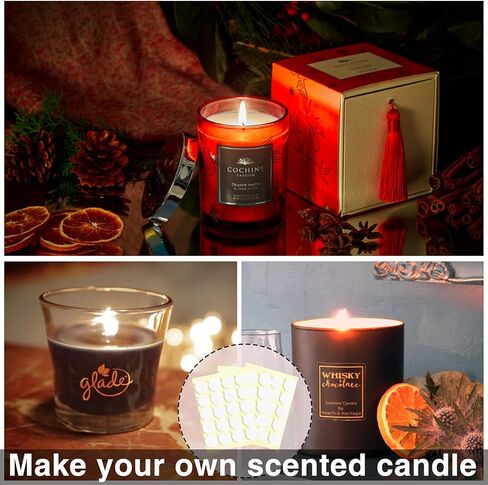 Aubeco 240PCS Candle Making Kit, Candle Wick Stickers, Candle Making Supplies, Double-Sided Stickers with The Little ‘‘Tail’’, Hot Wax Stickers for Candle Making in Kuwait