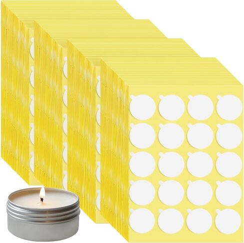 Aubeco 240PCS Candle Making Kit, Candle Wick Stickers, Candle Making Supplies, Double-Sided Stickers with The Little ‘‘Tail’’, Hot Wax Stickers for Candle Making in Kuwait