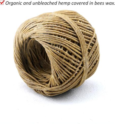 MILIVIXAY Hemp Wick with Natural Beeswax Coating, Edible Grade Beeswax, 200 FT Spool, Standard Size (1.0mm),Unbleached, Un-Dyed and 100% Organic. in Saudi Arabia