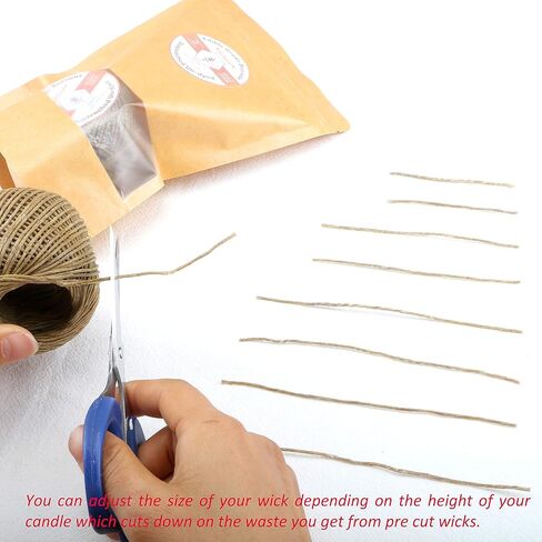 MILIVIXAY Hemp Wick with Natural Beeswax Coating, Edible Grade Beeswax, 200 FT Spool, Standard Size (1.0mm),Unbleached, Un-Dyed and 100% Organic. in Saudi Arabia