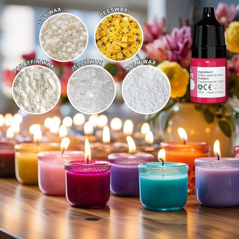 Candle Dye - 32 Colors Candle Wax Dye, Highly Concentrated Candle Color Dye, Oil-Based Liquid Candle Dye for Soy Wax, Candle Making - 5ml Each in Saudi Arabia