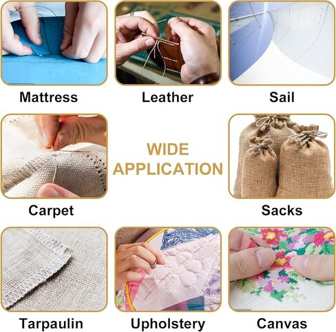 Heavy Duty Hand Sewing Needles Kit, 14 PCS Leather Sewing Needles with 10 Leather Hand Sewing Needle and 4 Curved Needle for Home Upholstery, Leather Needles for Hand Sewing, Carpet Canvas Repair in Kuwait