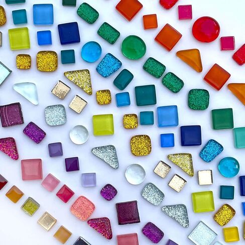 LITMIND 1.1LB Assorted Colors Irregular Crystal Glass Mosaic Tiles - Perfect for Art Crafts, Mosaic Making Projects, Home Decor, and More in Kuwait