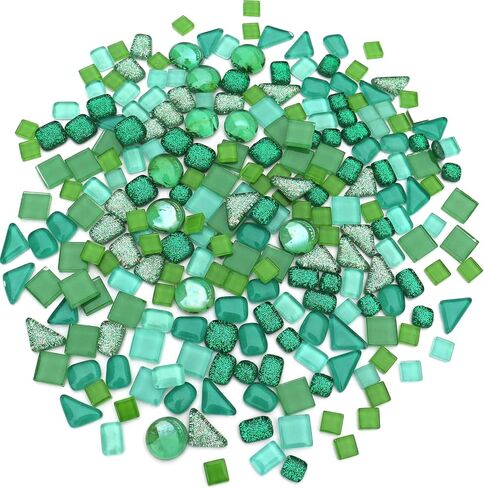 LITMIND 1.1LB Assorted Colors Irregular Crystal Glass Mosaic Tiles - Perfect for Art Crafts, Mosaic Making Projects, Home Decor, and More in Kuwait