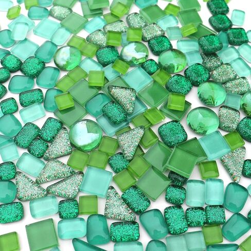 LITMIND 1.1LB Assorted Colors Irregular Crystal Glass Mosaic Tiles - Perfect for Art Crafts, Mosaic Making Projects, Home Decor, and More in Kuwait