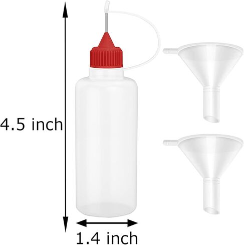 Hulless 6 Pcs 4 Ounce Needle Bottle Plastic Dropper Bottles Multicolor lid in Saudi Arabia