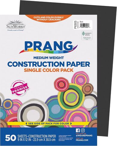 Prang (Formerly SunWorks) Construction Paper, Black, 9" x 12", 50 Sheets in Kuwait