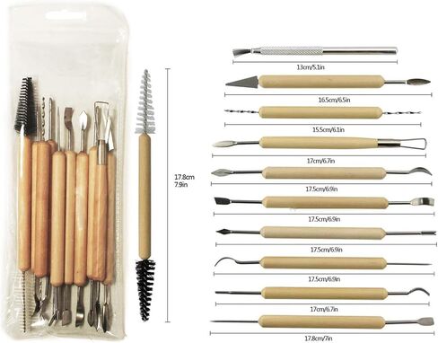 S & E TEACHER'S EDITION 6 Pcs Pottery & Clay Sculpting Tools, Double-Sided, Smooth Wooden Handles. in Saudi Arabia