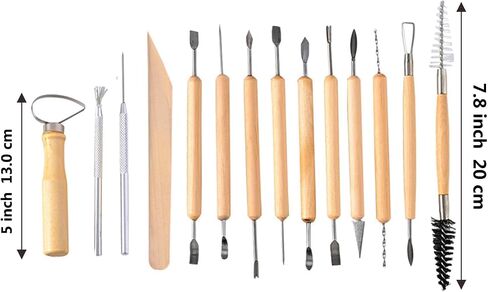 S & E TEACHER'S EDITION 6 Pcs Pottery & Clay Sculpting Tools, Double-Sided, Smooth Wooden Handles. in Saudi Arabia