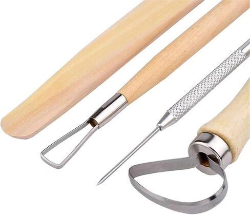 S & E TEACHER'S EDITION 6 Pcs Pottery & Clay Sculpting Tools, Double-Sided, Smooth Wooden Handles. in Saudi Arabia