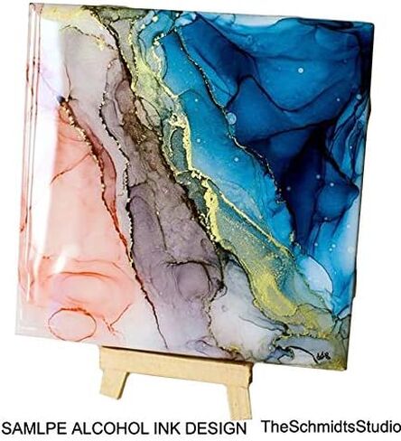 Creative Hobbies 12 Pack of Glossy White Glazed Ceramic Tiles for Alcohol Ink Painting, Decorating, Arts & Crafts, 4.25 x 4.25 Inch Square, Ready-to-Paint Ceramics in Kuwait
