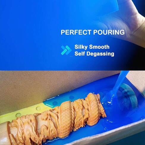 BBDINO Silicone Mold Making Kit,Liquid Silicone for Mold Making 30A Sapphire Blue,High Strength Silicone Rubber Mold Making Kit,1:1 by Volume Ideal for Casting Resin/Jewelry Silicone Molds 4.4 lbs in Kuwait