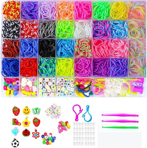 YUSLROB 2500+ Rubber Band Loom Bracelet Kit,Loom Bracelet Making kit,Best Gifts for Birthday and Christmas with, Rubber Band Refill Kit for in Saudi Arabia