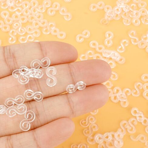 S Clips, 500 Pieces Boxed, Clear, Loom Rubber Band Clips, Plastic Band Clips, Bracelets DIY Making Refill Kit, Connectors Refills, Loom Bracelets DIY Handicrafts, Exquisite Gadgets. in Kuwait