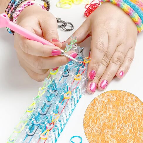 S Clips, 500 Pieces Boxed, Clear, Loom Rubber Band Clips, Plastic Band Clips, Bracelets DIY Making Refill Kit, Connectors Refills, Loom Bracelets DIY Handicrafts, Exquisite Gadgets. in Kuwait