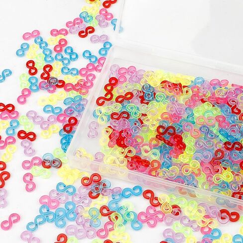 S Clips, 500 Pieces Boxed, Clear, Loom Rubber Band Clips, Plastic Band Clips, Bracelets DIY Making Refill Kit, Connectors Refills, Loom Bracelets DIY Handicrafts, Exquisite Gadgets. in Kuwait