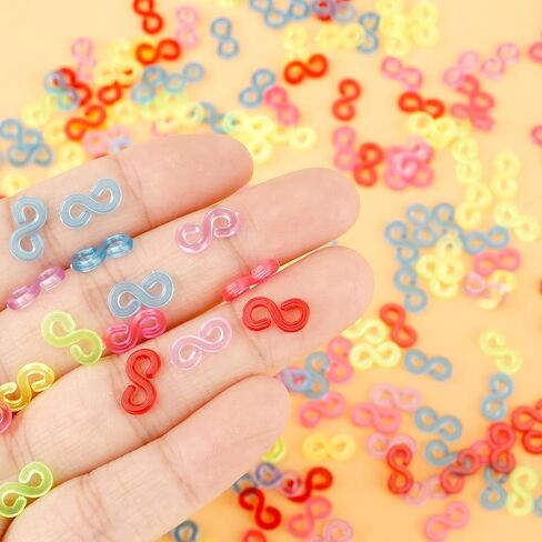 S Clips, 500 Pieces Boxed, Clear, Loom Rubber Band Clips, Plastic Band Clips, Bracelets DIY Making Refill Kit, Connectors Refills, Loom Bracelets DIY Handicrafts, Exquisite Gadgets. in Kuwait