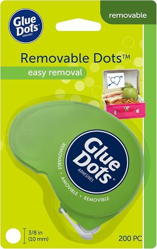 Glue Dots, Removable Dots Dot N' Go Dispenser, Double-Sided, 3/8", .38 Inch, 200 Dots, DIY Craft Glue Tape, Sticky Adhesive Glue Points, Liquid Glue Alternative, Clear in Kuwait