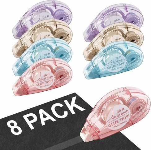 Glue Tape for Scrapbooking, Pack of 4 Scrapbook Tape, Double Sided Tape Roller for Crafts, 26 Ft x 0.31 in Tape Runner, Craft Supplies for Scrapbooking, Gift Wrapping and Photo Tape. in Saudi Arabia