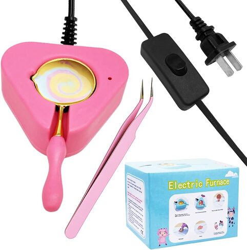 Wax Seal Warmer Wax Seal Kit with Spoon and Tweezers, Great Tool for Melting Wax Seal Sticks Sealing Wax Beads (Pink) in Saudi Arabia