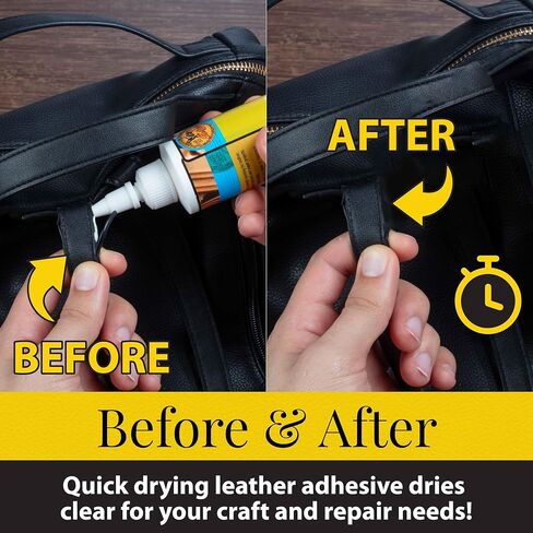 Fiebing's Leathercraft Cement - 4 oz Leather Glue Adhesive - Quick Drying, High Strength, Flexible, Permanent Bonding Leather Repair for Jackets, Shoes, Furniture, Purse - Non-Toxic & Non-Flammable in Saudi Arabia