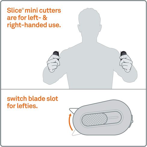 Slice 10514 Mini Box Cutter, Package and Box Opener, Safe Ceramic Blade Retracts Automatically, Stays Sharp Up to 11x Longer, Right or Left Handed, Keychain, Magnetic, Pack of 1 in Saudi Arabia