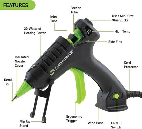 Surebonder H-195F Specialty Series 20 Watt Mini Size High Temperature Detail Hot Glue Gun in Saudi Arabia