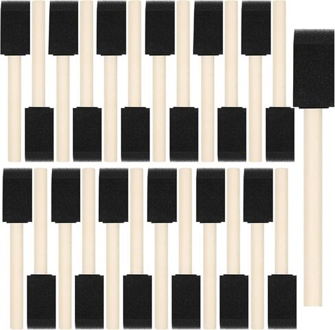 40 Pcs Foam Brush,1" Foam Paint Brushes, Wood Handle Sponge Paint Brush, Foam Brushes for Painting for Staining, Varnishes, and DIY Craft Projects in Saudi Arabia