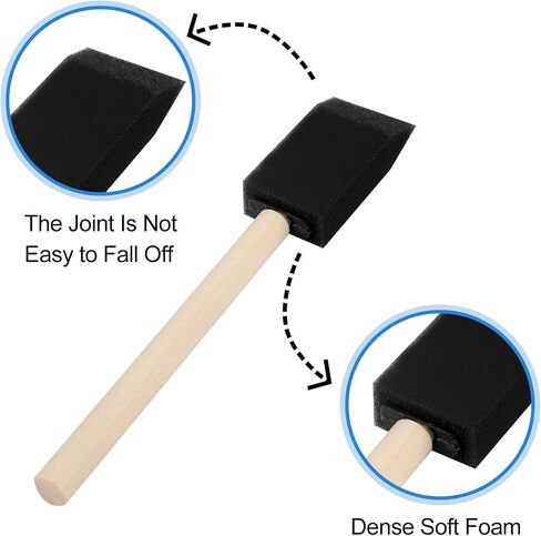 40 Pcs Foam Brush,1" Foam Paint Brushes, Wood Handle Sponge Paint Brush, Foam Brushes for Painting for Staining, Varnishes, and DIY Craft Projects in Saudi Arabia