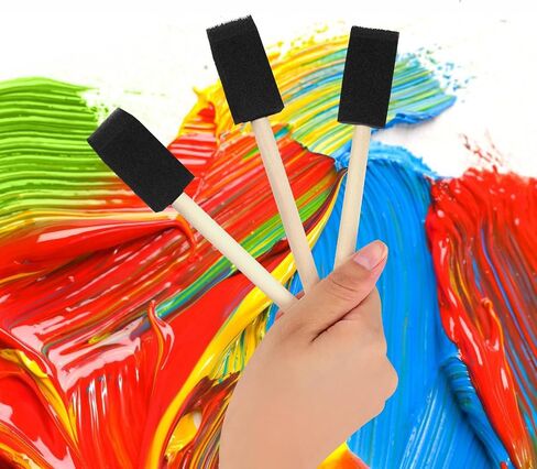 40 Pcs Foam Brush,1" Foam Paint Brushes, Wood Handle Sponge Paint Brush, Foam Brushes for Painting for Staining, Varnishes, and DIY Craft Projects in Saudi Arabia