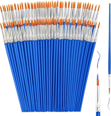 Small Paint Brushes Bulk, 110 Pcs Flat Tip Round Acrylic Paint Brushes for Kids Classroom Acrylic Watercolor Canvas Face Painting Touch Up in Kuwait