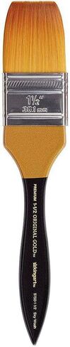 KINGART Premium Original Gold 9750-2 SKY WASH Series Artist Brush, Golden Taklon Synthetic Hair, Short Handle, for Watercolor, Acrylic and Gouache Painting, Size 2" in Saudi Arabia
