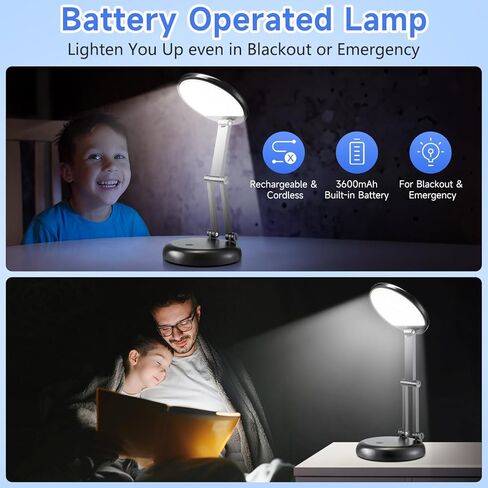 Rechargeable Table Lamp Battery Operated Lamp 3600mAh,Foldable+Portable Cordless Table Lamp, Dimmable+9 Brightness Small Lamp Cordless Table Lamps Rechargeable Table Lamp, Desk Lamps for Home Office in Kuwait