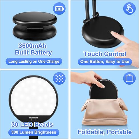 Rechargeable Table Lamp Battery Operated Lamp 3600mAh,Foldable+Portable Cordless Table Lamp, Dimmable+9 Brightness Small Lamp Cordless Table Lamps Rechargeable Table Lamp, Desk Lamps for Home Office in Kuwait