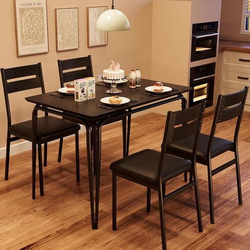 GarveeHome Dining Table for 2, Small Table and Chairs Set of 2, Square Dinette Set for 2, 3 Piece Kitchen & Dining Room Sets for Small Space (White, Table with 2 Upholstered Chairs) in Kuwait