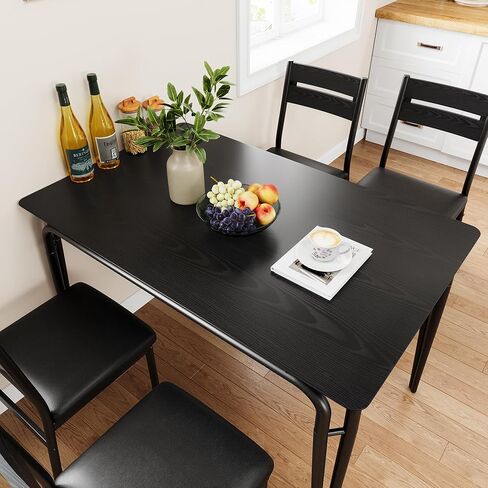 GarveeHome Dining Table for 2, Small Table and Chairs Set of 2, Square Dinette Set for 2, 3 Piece Kitchen & Dining Room Sets for Small Space (White, Table with 2 Upholstered Chairs) in Kuwait