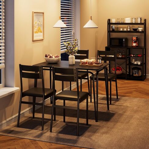 GarveeHome Dining Table for 2, Small Table and Chairs Set of 2, Square Dinette Set for 2, 3 Piece Kitchen & Dining Room Sets for Small Space (White, Table with 2 Upholstered Chairs) in Kuwait