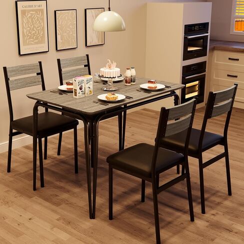 GarveeHome Dining Table for 2, Small Table and Chairs Set of 2, Square Dinette Set for 2, 3 Piece Kitchen & Dining Room Sets for Small Space (White, Table with 2 Upholstered Chairs) in Kuwait