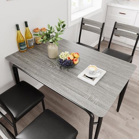 GarveeHome Dining Table for 2, Small Table and Chairs Set of 2, Square Dinette Set for 2, 3 Piece Kitchen & Dining Room Sets for Small Space (White, Table with 2 Upholstered Chairs) in Kuwait
