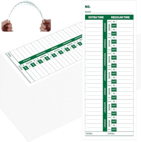 gisgfim 100 Sheets Time Cards for Employees Single Sided Weekly Timecards for Time Clocks Small Business 3-1/2x9 in Time Sheets for Employees for Punch Time Clock Employee Attendance Payroll Recorder in Saudi Arabia