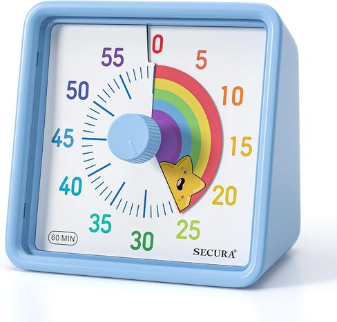 Secura 60-Minute Visual Timer for Kids, Time Clocks, Countdown Timer for Office Kitchen, Classroom Timer for Kids, Silent Time Management Tool (Navy Blue & Navy Blue) in Saudi Arabia