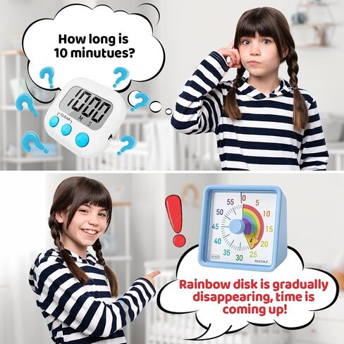Secura 60-Minute Visual Timer for Kids, Time Clocks, Countdown Timer for Office Kitchen, Classroom Timer for Kids, Silent Time Management Tool (Navy Blue & Navy Blue) in Saudi Arabia