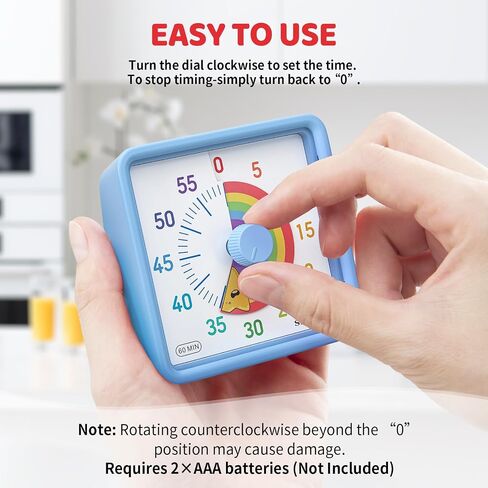 Secura 60-Minute Visual Timer for Kids, Time Clocks, Countdown Timer for Office Kitchen, Classroom Timer for Kids, Silent Time Management Tool (Navy Blue & Navy Blue) in Saudi Arabia