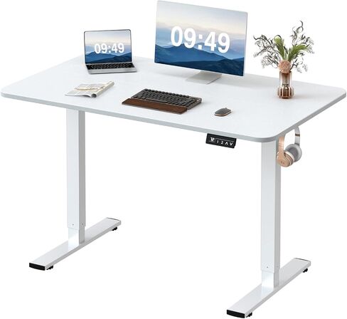 Furmax Electric Height Adjustable Standing Desk Large 55 x 24 Inches Sit Stand Up Desk Home Office Computer Desk Memory Preset with T-Shaped Metal Bracket, Black in Saudi Arabia
