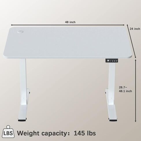 Furmax Electric Height Adjustable Standing Desk Large 55 x 24 Inches Sit Stand Up Desk Home Office Computer Desk Memory Preset with T-Shaped Metal Bracket, Black in Saudi Arabia