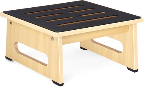 One Step Stool for Adults Seniors with Non-Slip Rubber Step Surface, 5.5" Heavy Duty Wooden Stepping Stools with 450 LBS Capacity for Bedroom Kitchen Bathroom, Bed Steps for High Beds, Bedside Support in Saudi Arabia